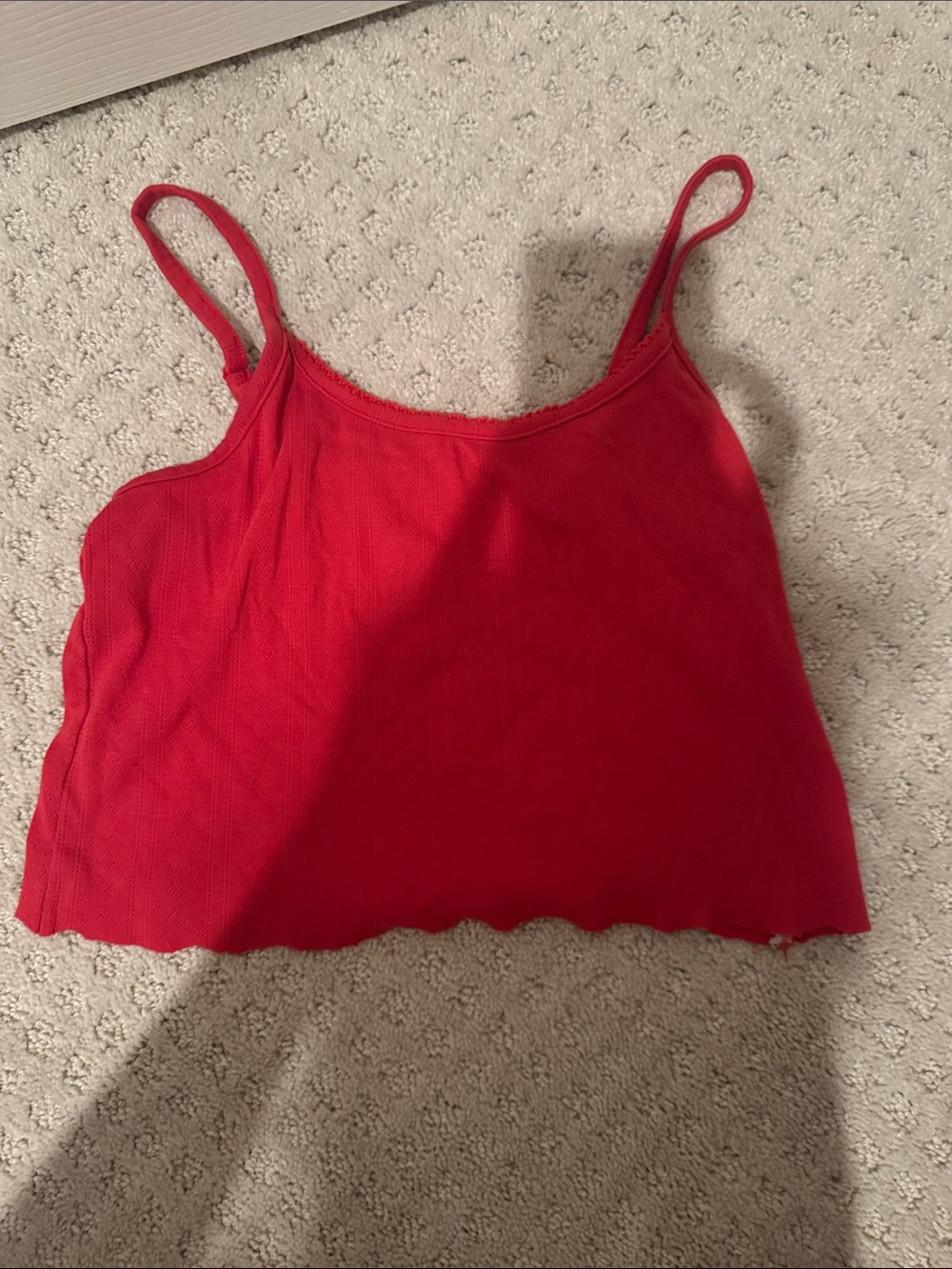 Primark Red pointelle Spaghetti Strap Crop Camisole